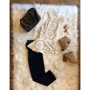 Backless Lace Overlay Peplum